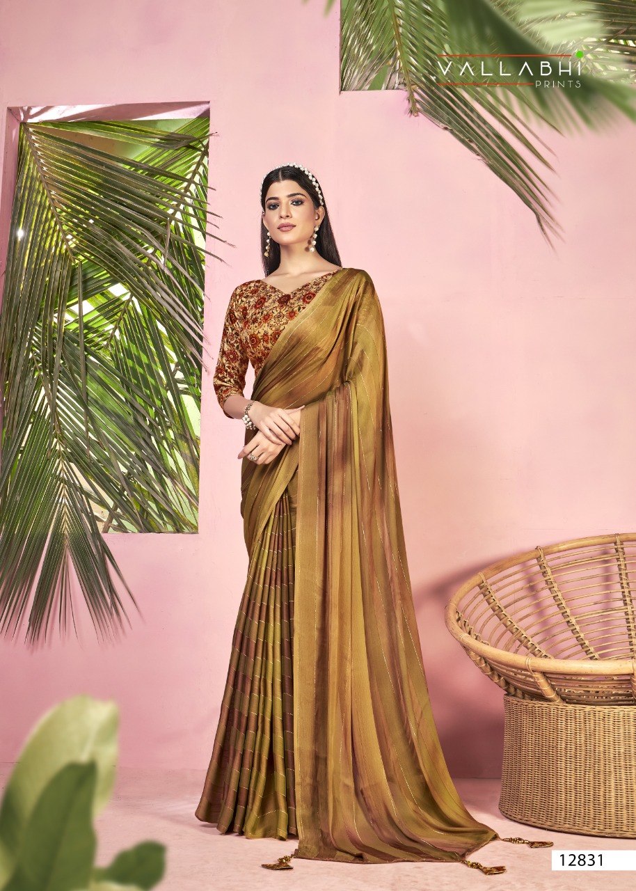 vallabhi print surili chiffon exclusive print saree catalog