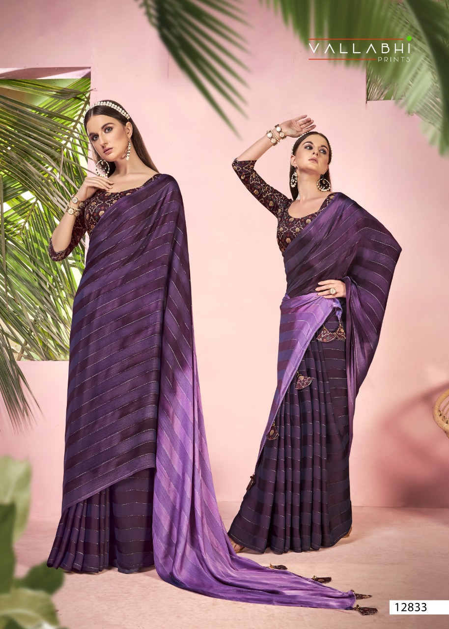 vallabhi print surili chiffon exclusive print saree catalog