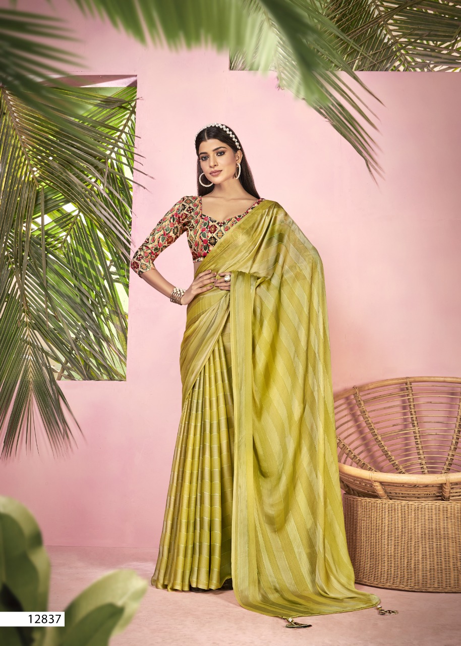 vallabhi print surili chiffon exclusive print saree catalog