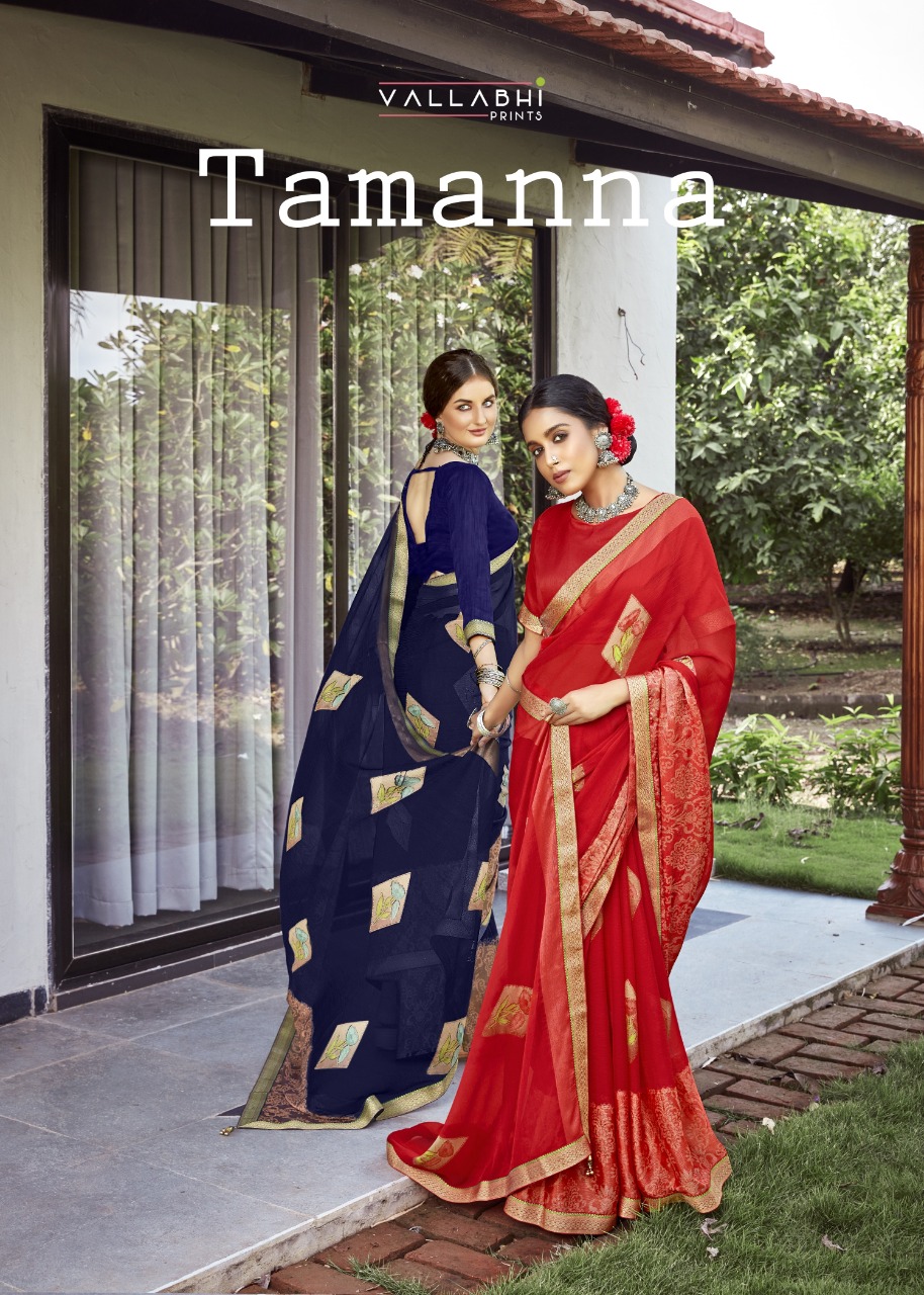 vallabhi print Tamanna Brasso print astonishing saree catalog