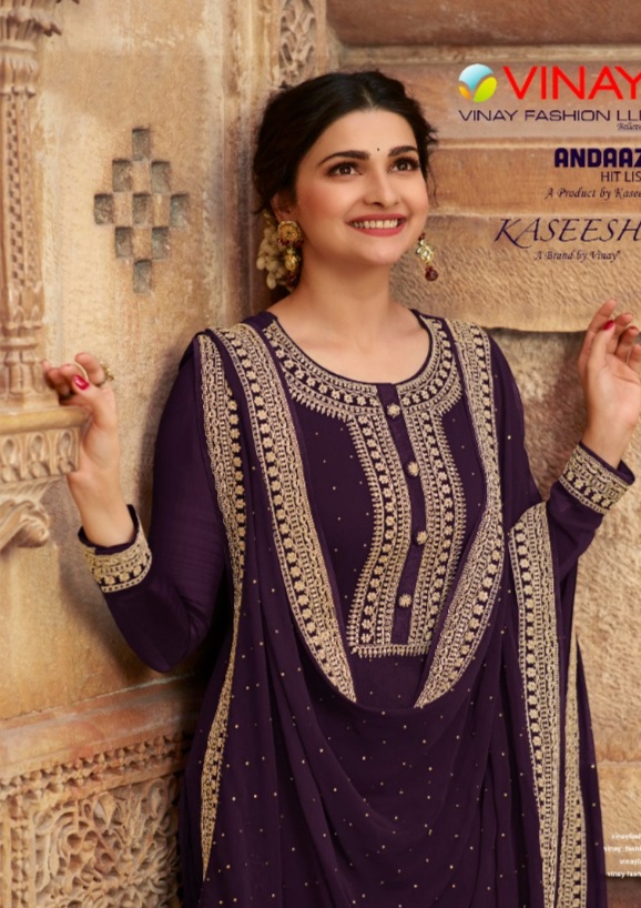 vinay fashion kaseesh andaaz hitlist georgette attrective embroidary look  salwar suit catalog