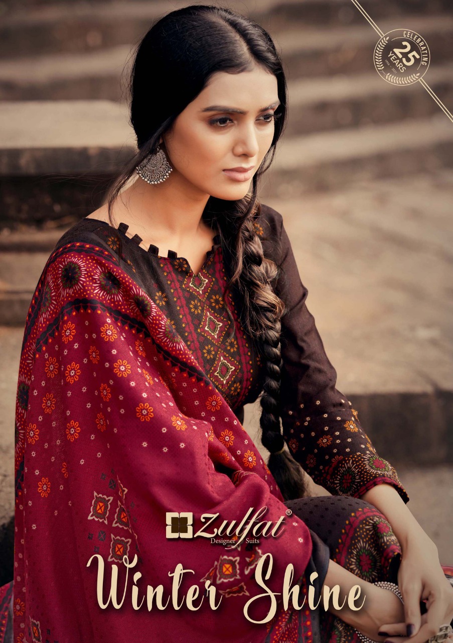 zulfat designer suit winter shine pashmina exclusive print salwar suit catalog