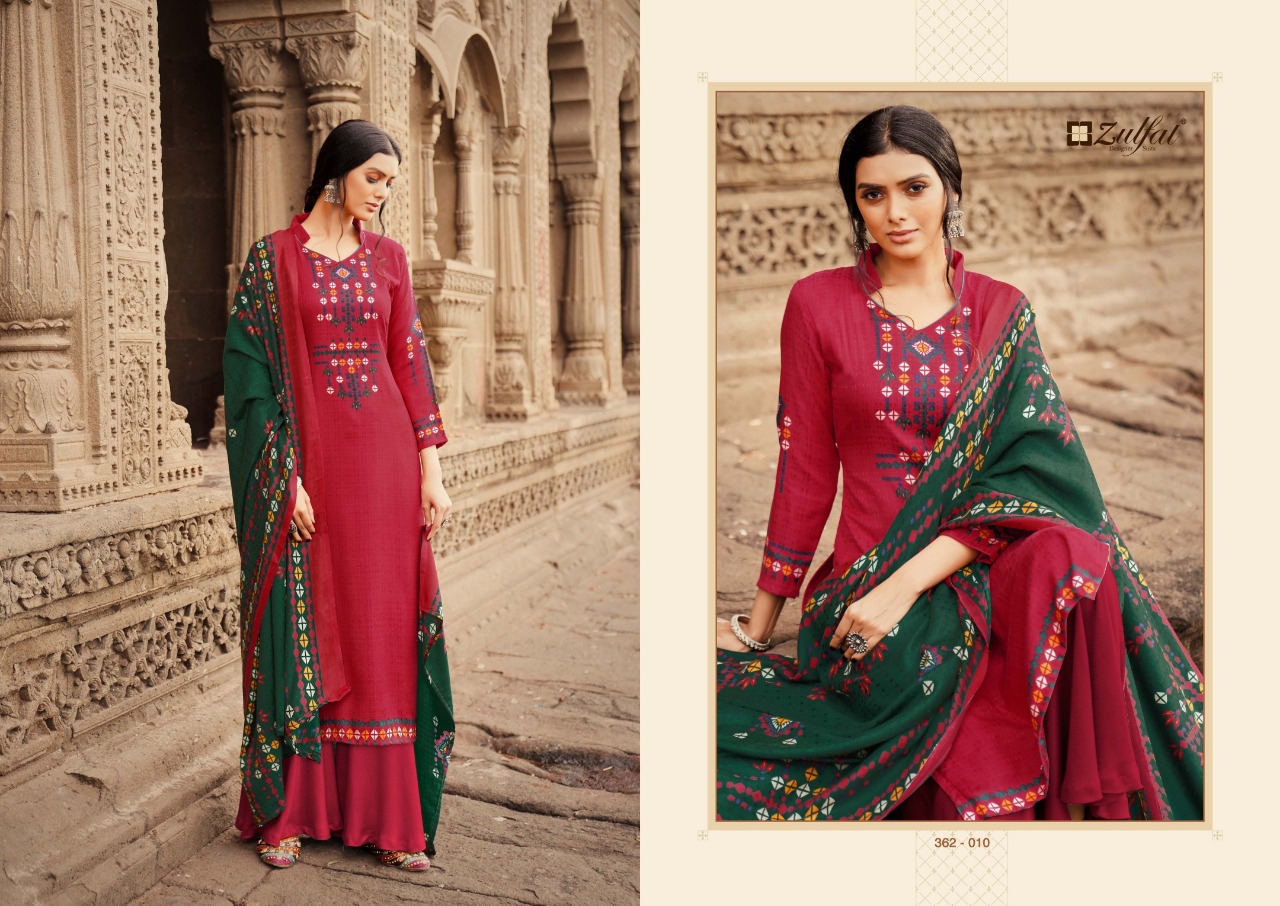 zulfat designer suit winter shine pashmina exclusive print salwar suit catalog