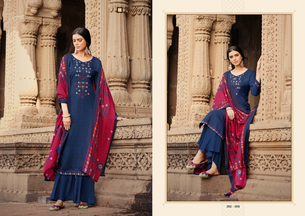 zulfat designer suit winter shine pashmina exclusive print salwar suit catalog