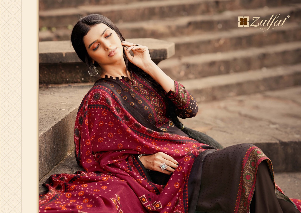 zulfat designer suit winter shine pashmina exclusive print salwar suit catalog