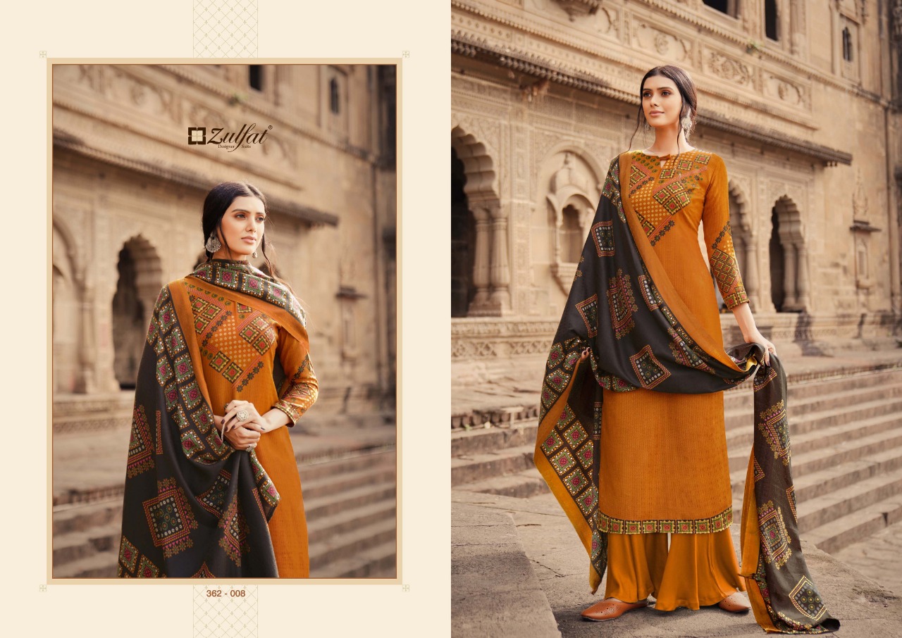 zulfat designer suit winter shine pashmina exclusive print salwar suit catalog