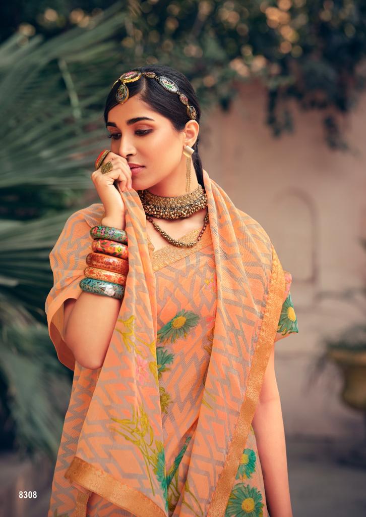 lt kashvi creation aanvi chiffon  Brasso beautifull print saree catalog