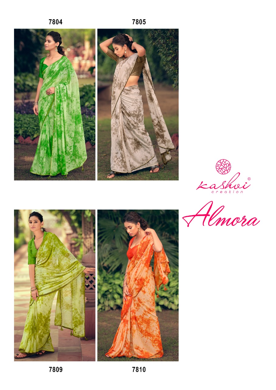 lt kashvi creation almora viscose beautiful print saree catalog