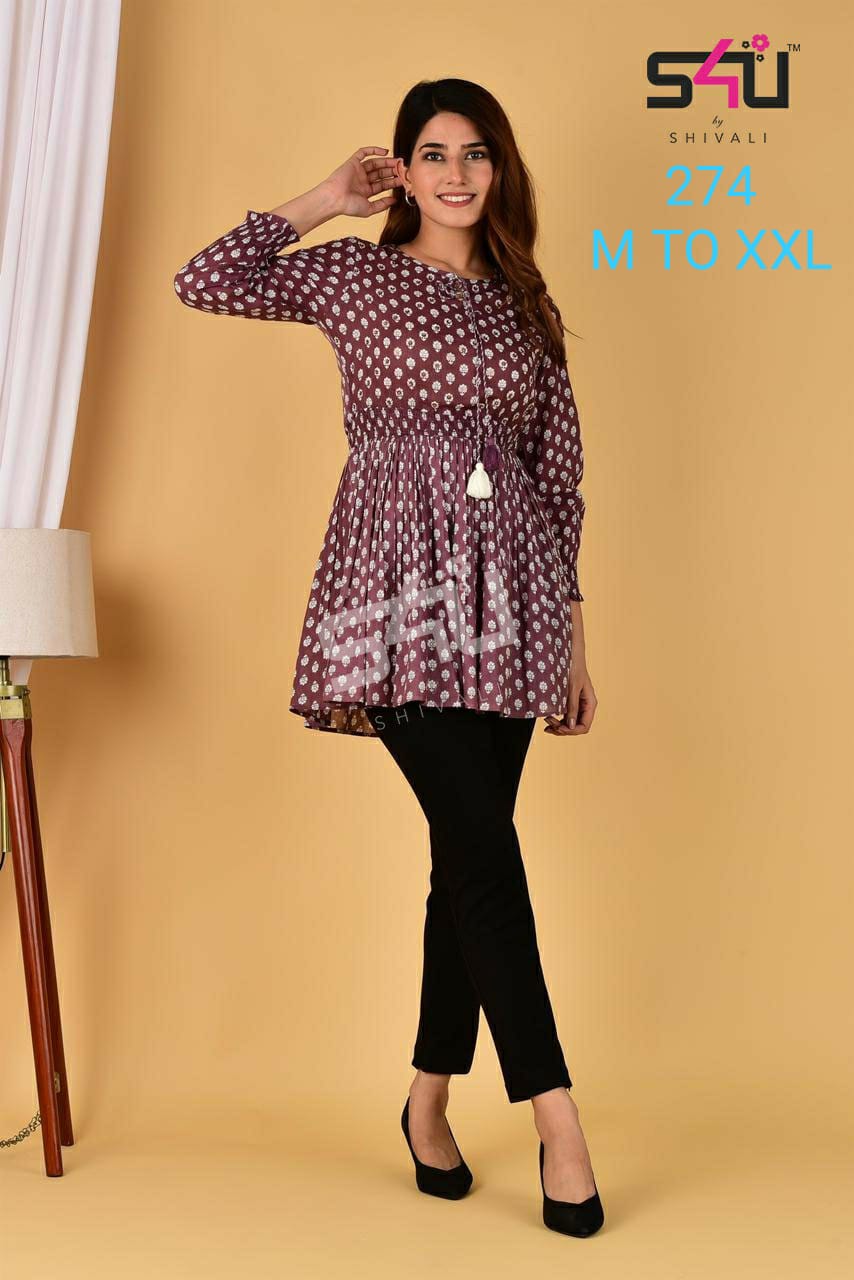 s4u s4u 274 fancy trandy look kurti size set