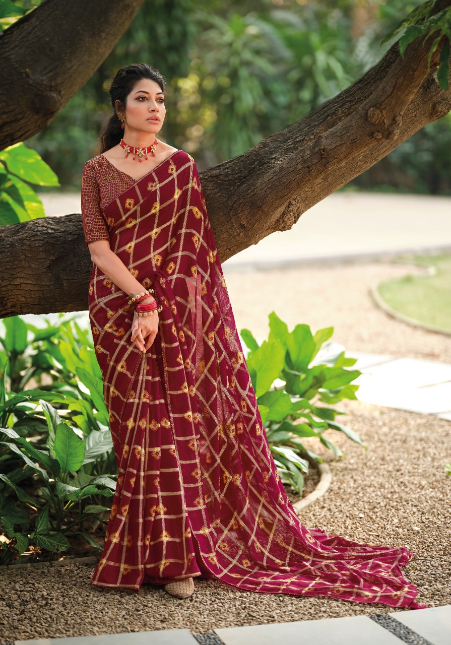 lt kashvi creation moksha Royal Checks viscous astonishing print saree catalog