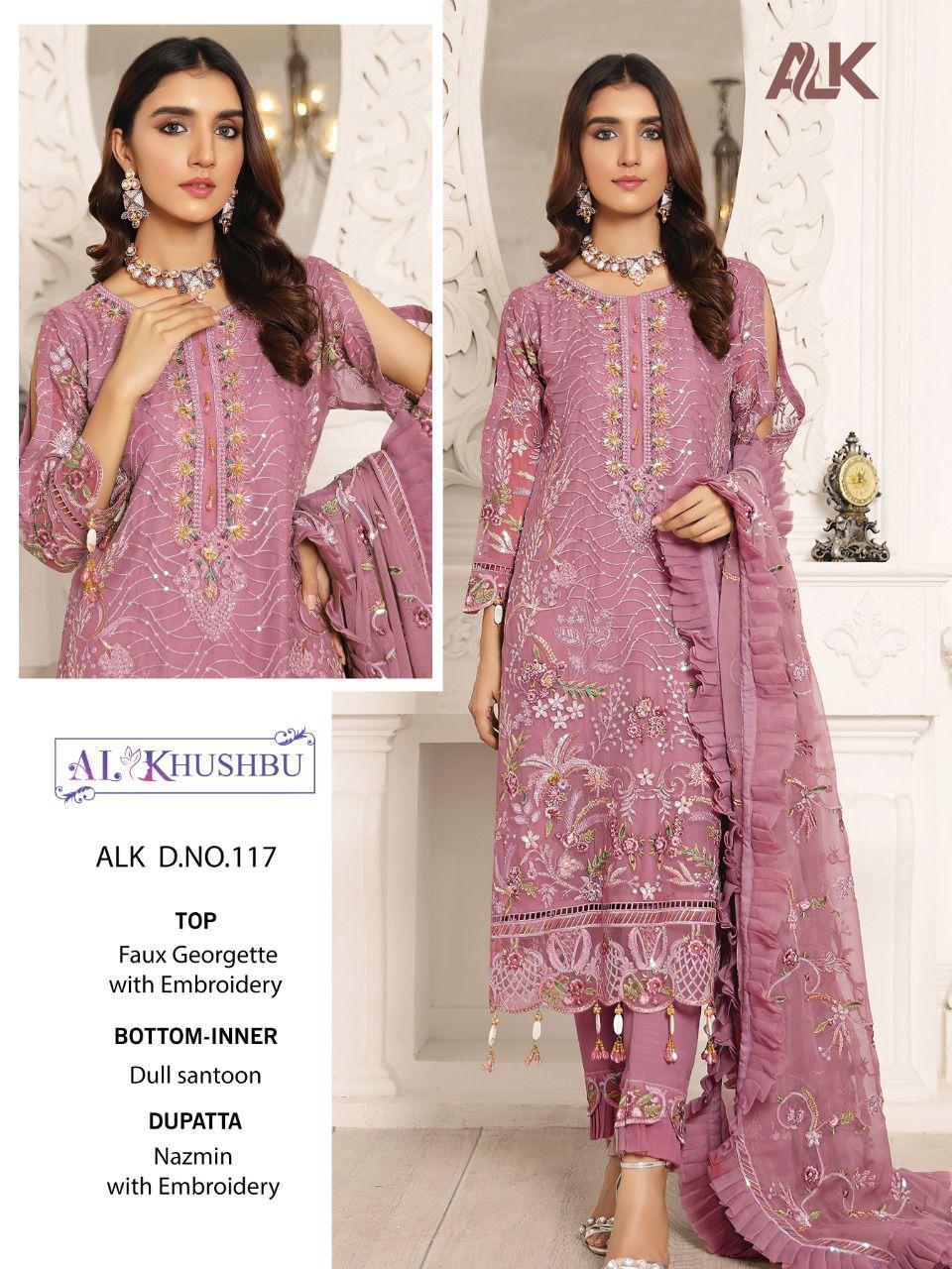 al khushbu 117 georgette regal look salwar suit single