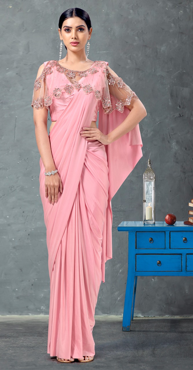 amoha trendz d No 1015616 Imported Lycra new and modern style saree catalog