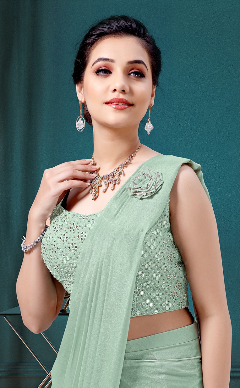 amoha trendz d no 1015696 Ice Georgette regal look saree catalog