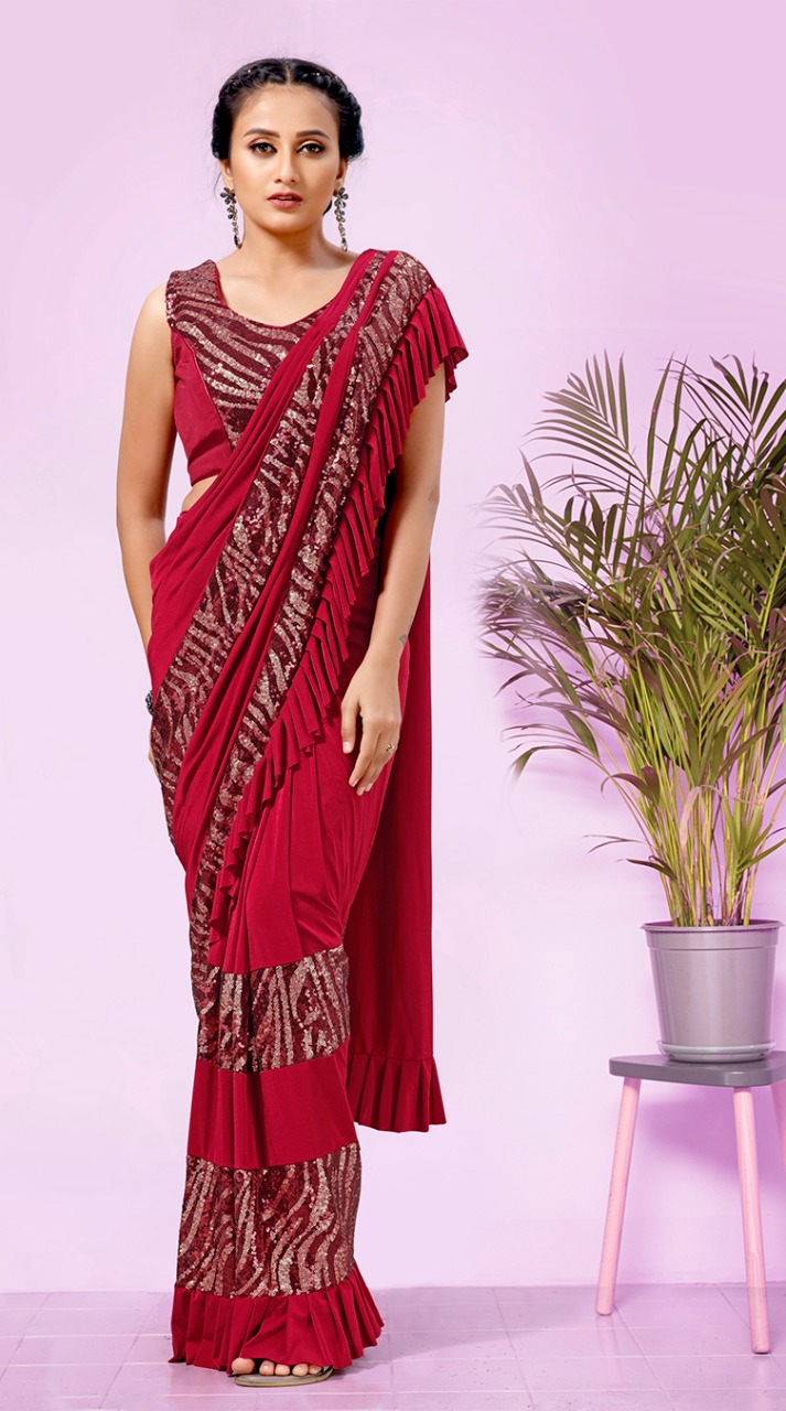 amoha trendz d no 101832 lycra classic look saree catalog