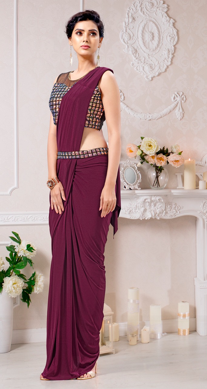 amoha trendz d no 10202 lycra new and modern style saree catalog