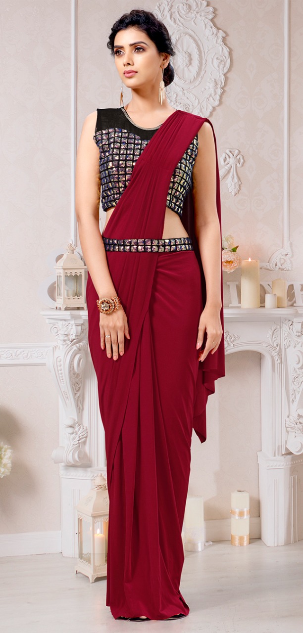 amoha trendz d no 10202 lycra new and modern style saree catalog