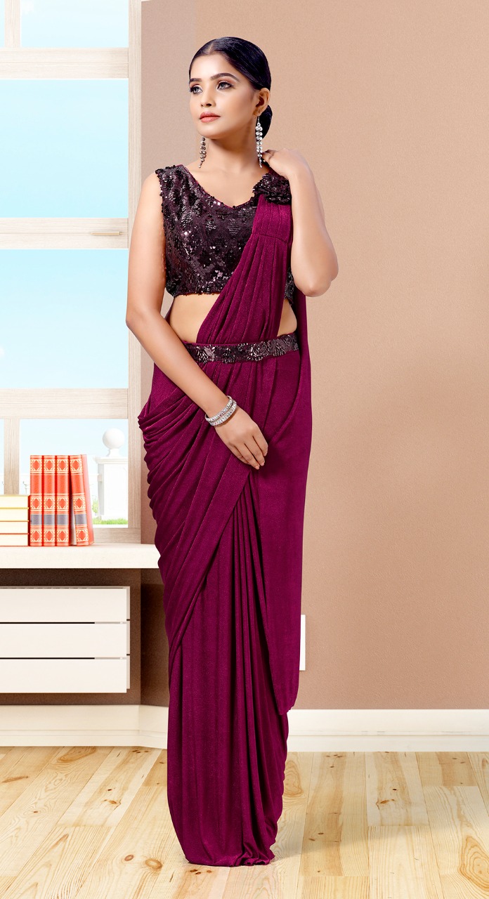 amoha trendz Design No 1015566 Imported Lycra new and modern style saree catalog