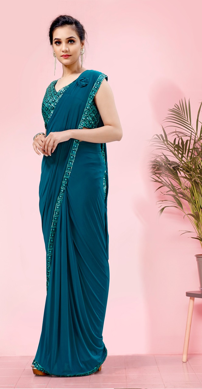 amoha trendz Design No 101818 Imported Lycra new and modern style saree catalog