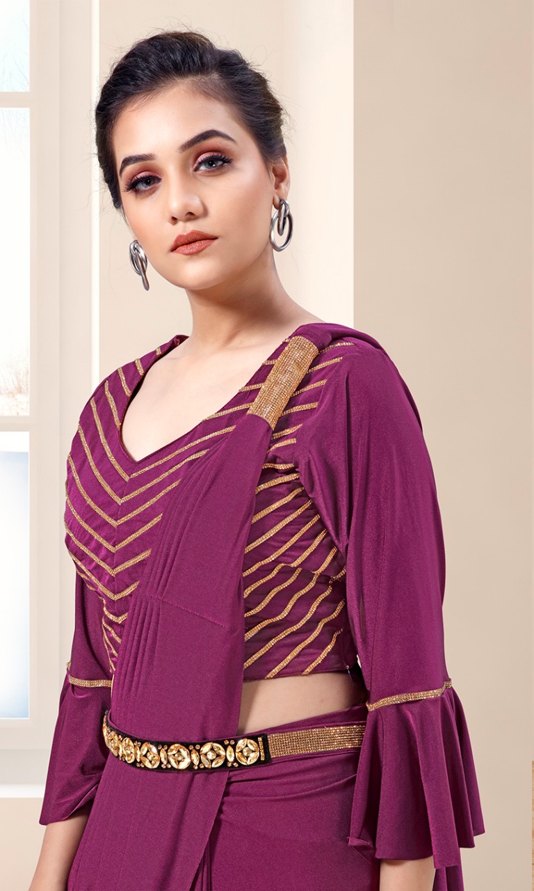 amoha trenza d no 1015 Imported Lycra stylish look saree catalog