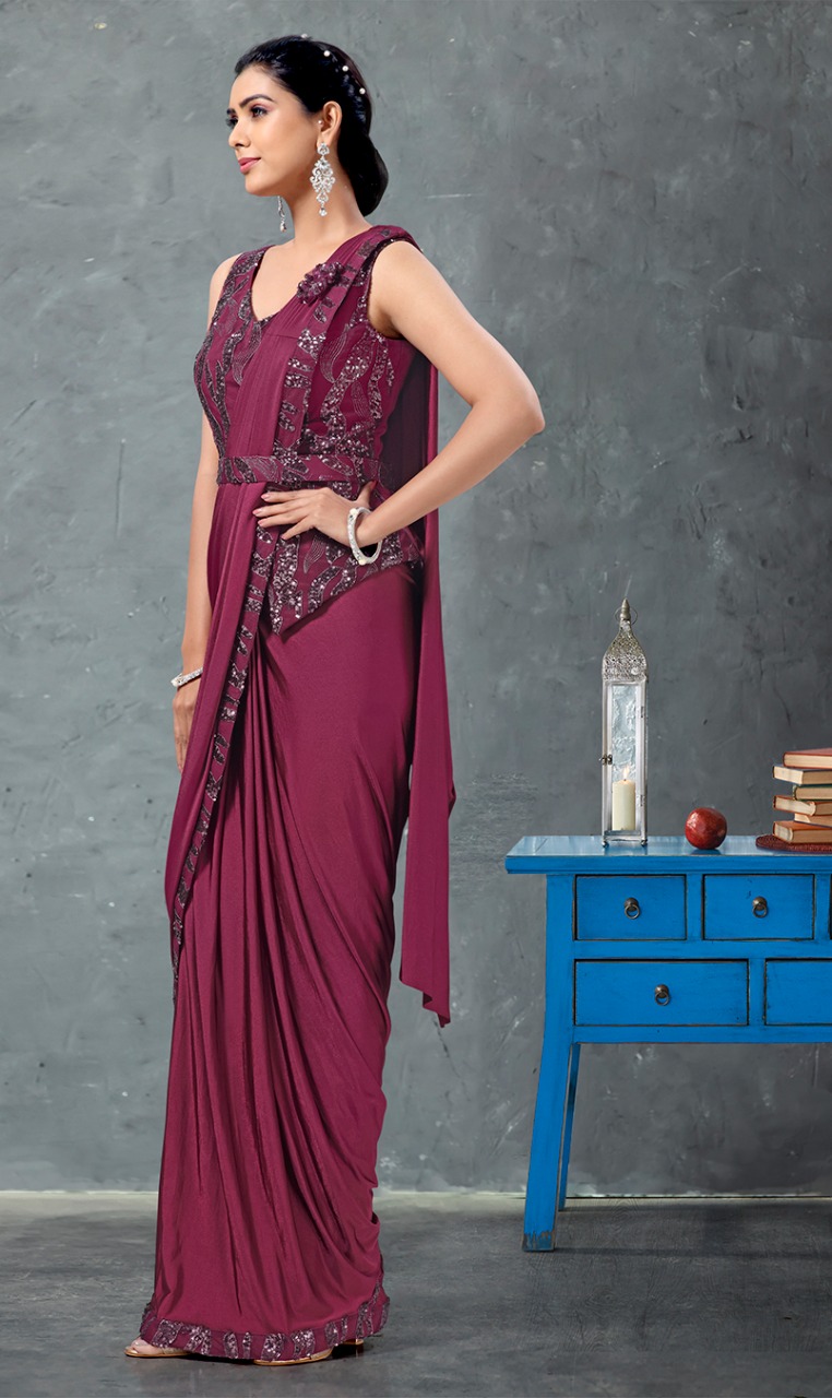 amoha trenza d no 1015761 Imported Lycra Regal look saree catalog