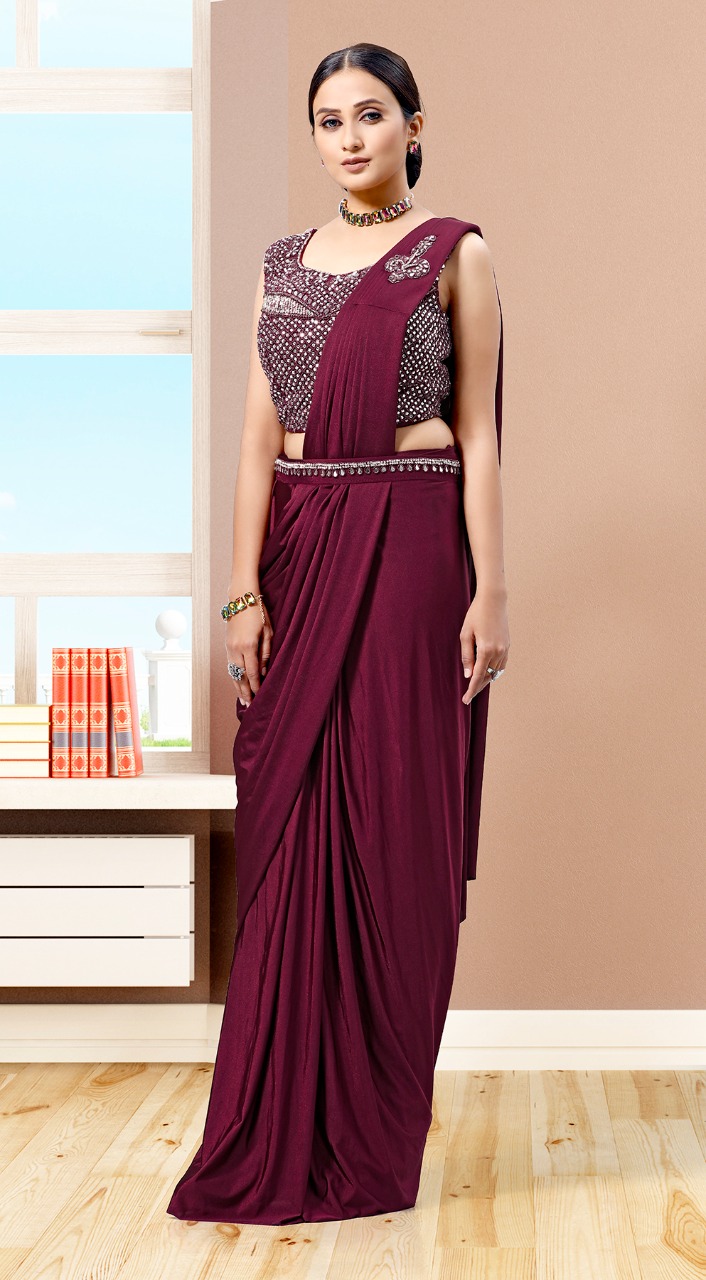 amoha trenza d no 10508 lycra new and modern style saree catalog