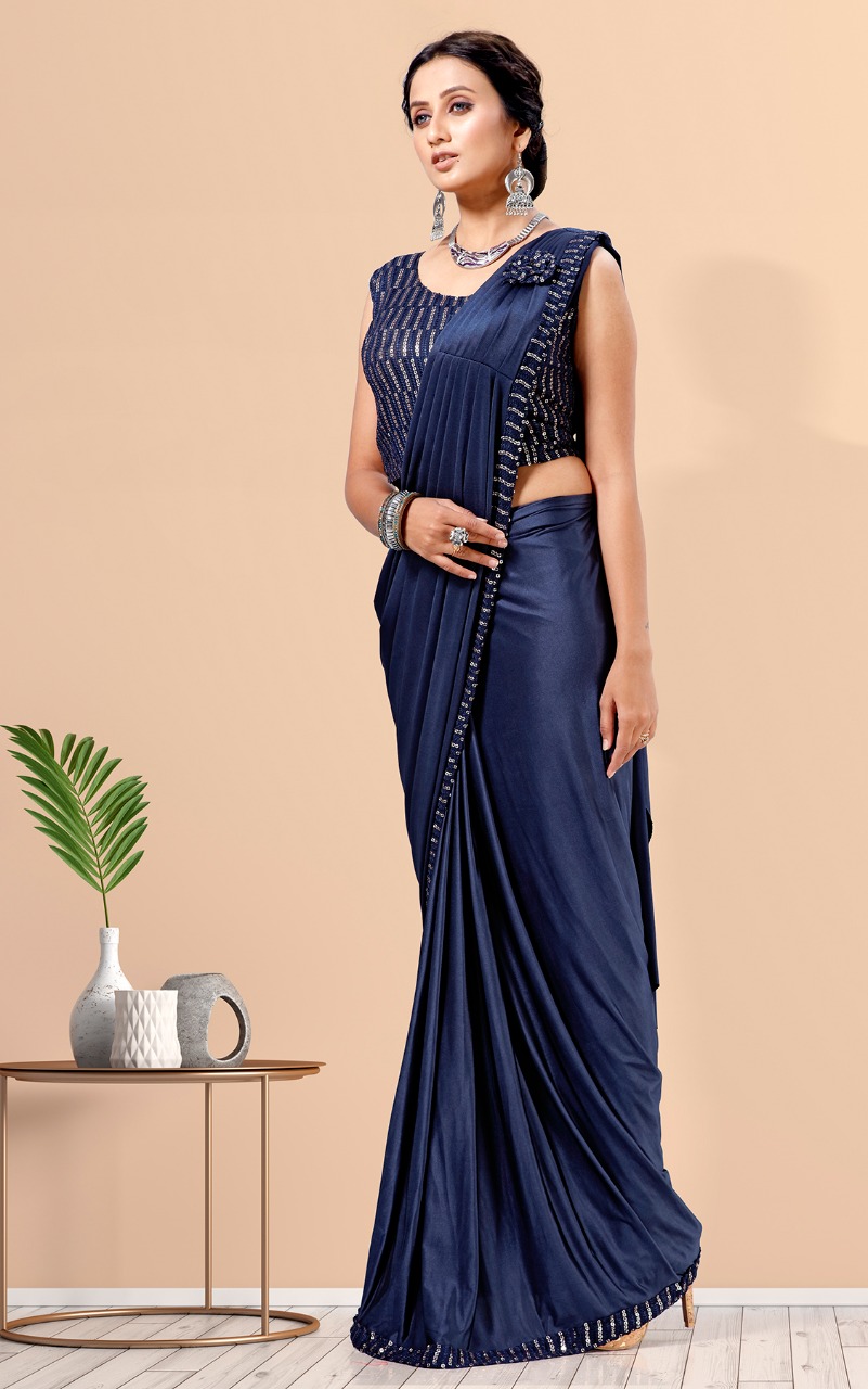 amoha trenza Design No 1015600 Imported Lycra innovative look saree catalog