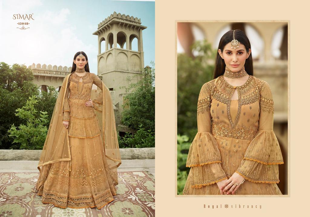 amyra designer myro net embroidery regal heavy look lehngha catalog