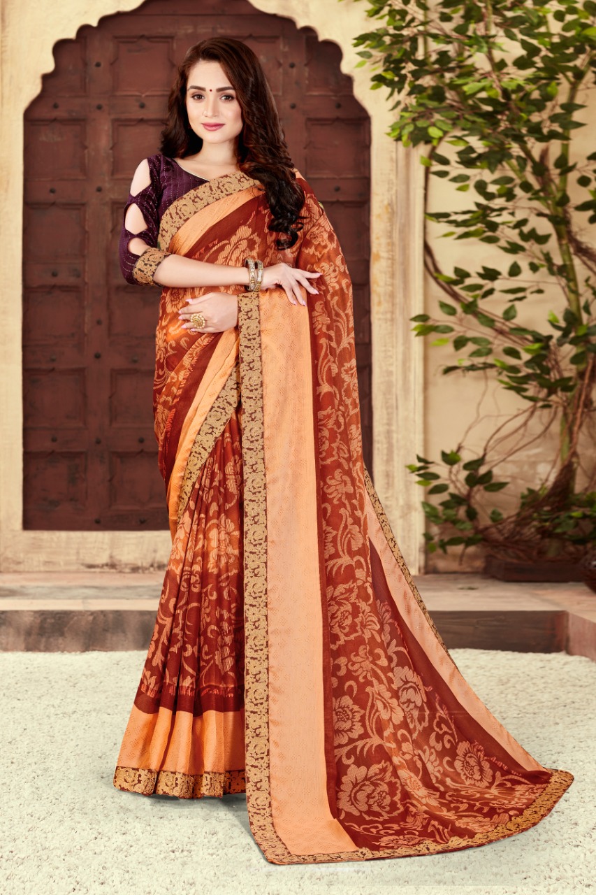 Bansi Fashion sanchi chiffon astonishing print saree catalog