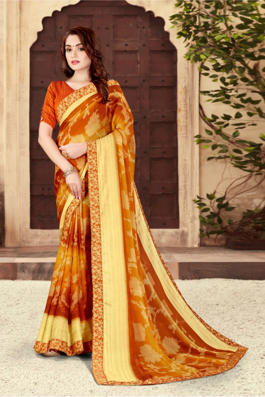 Bansi Fashion sanchi chiffon astonishing print saree catalog