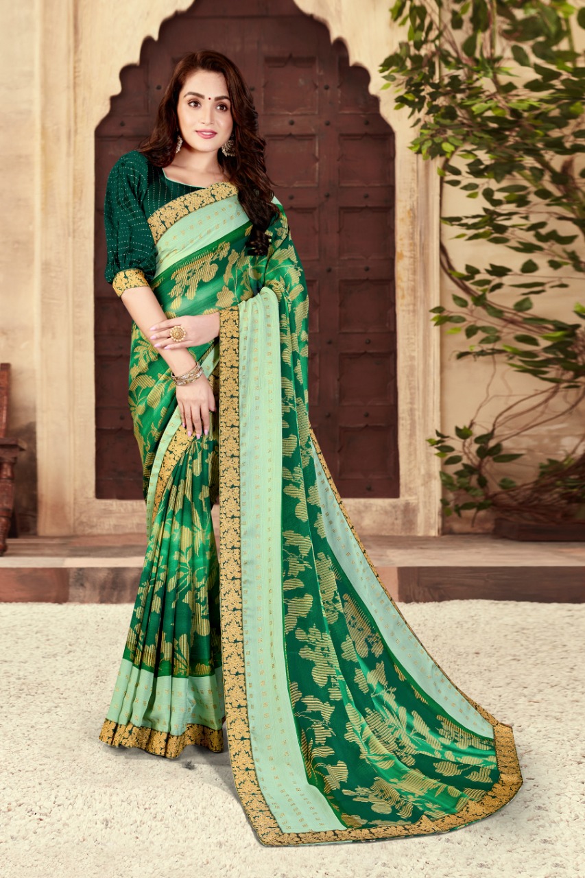 Bansi Fashion sanchi chiffon astonishing print saree catalog