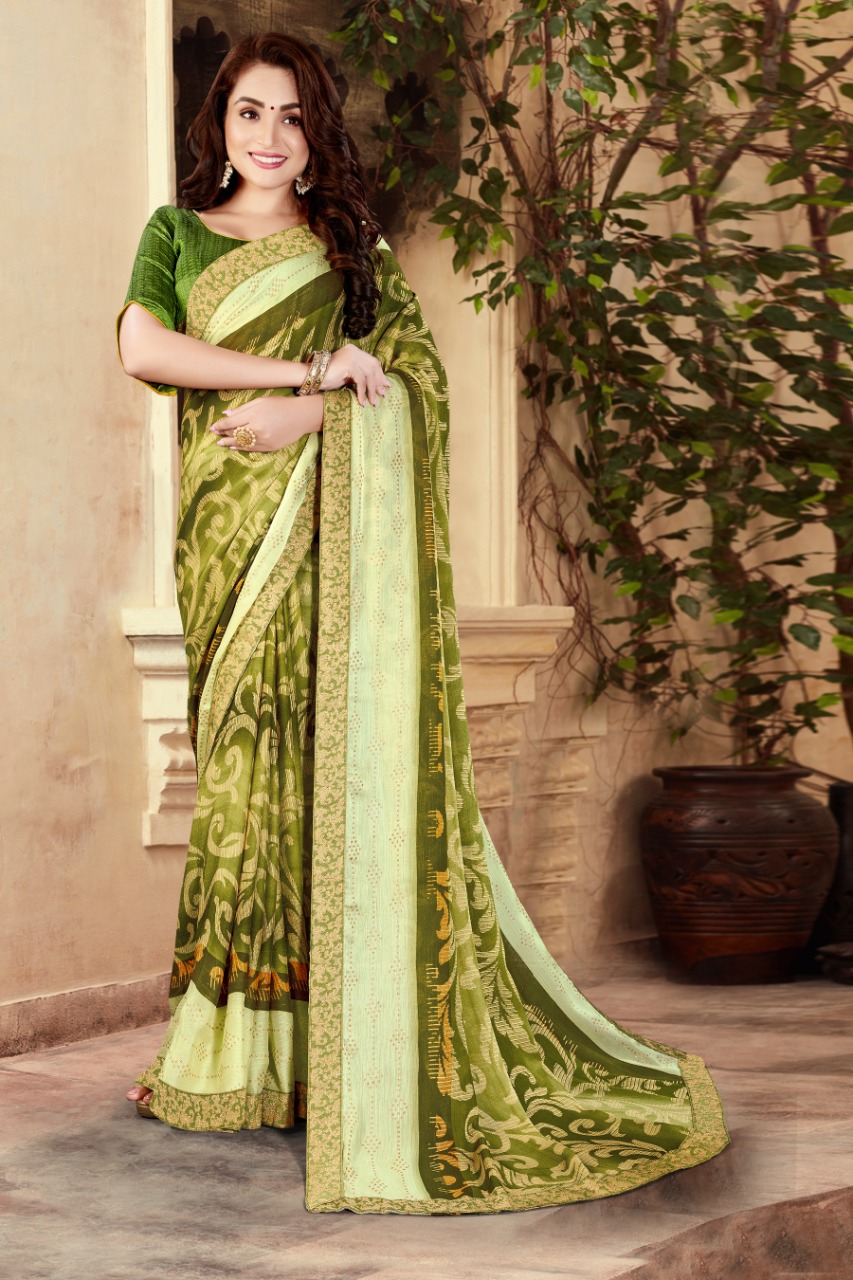 Bansi Fashion sanchi chiffon astonishing print saree catalog