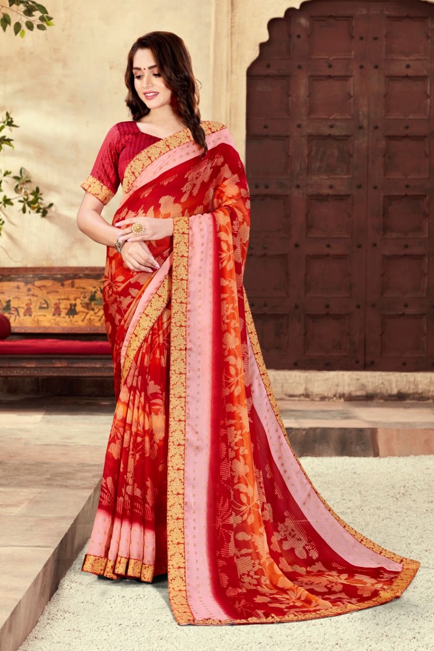 Bansi Fashion sanchi chiffon astonishing print saree catalog