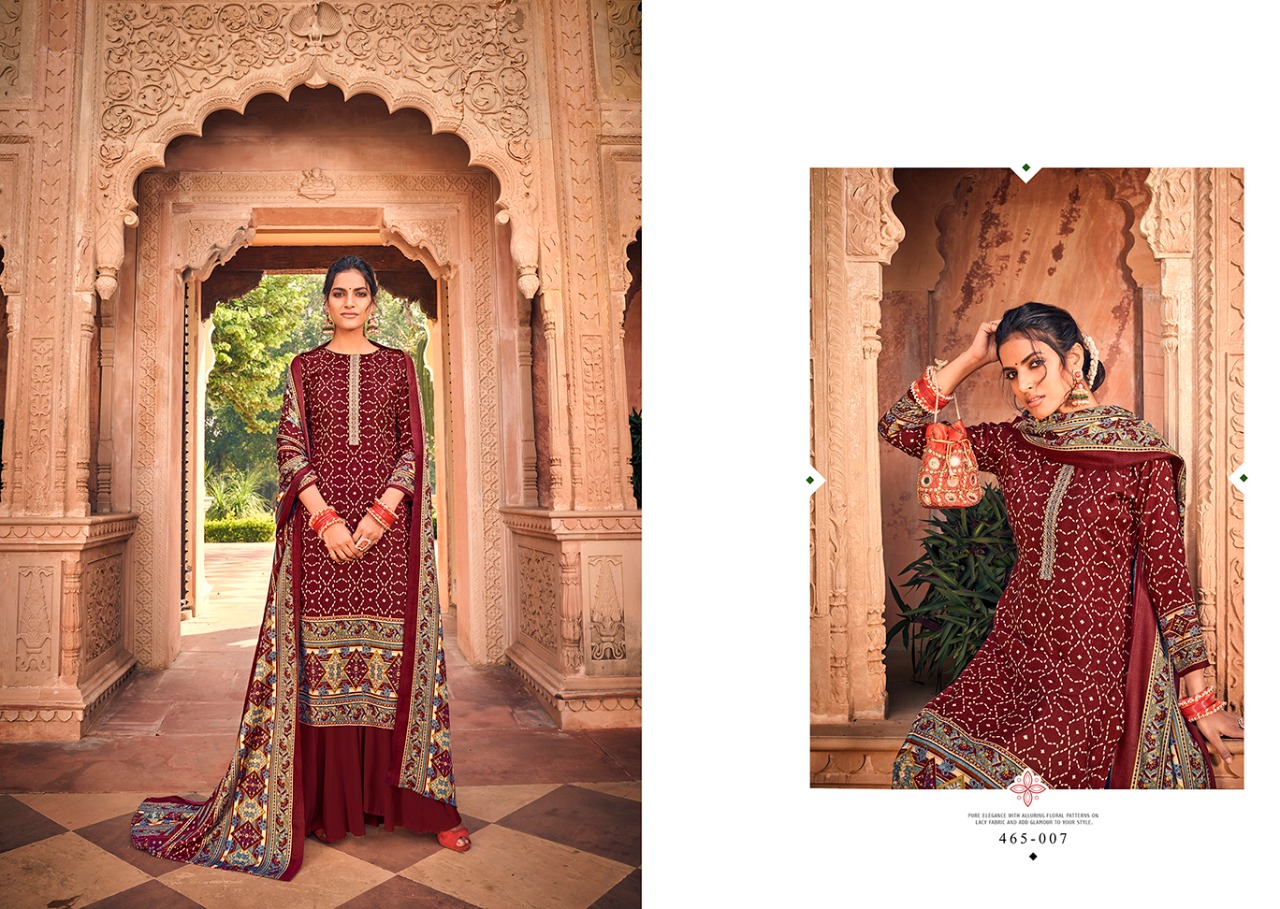 belliza designer studio aura pashmina exclusive print salwar suit catalog