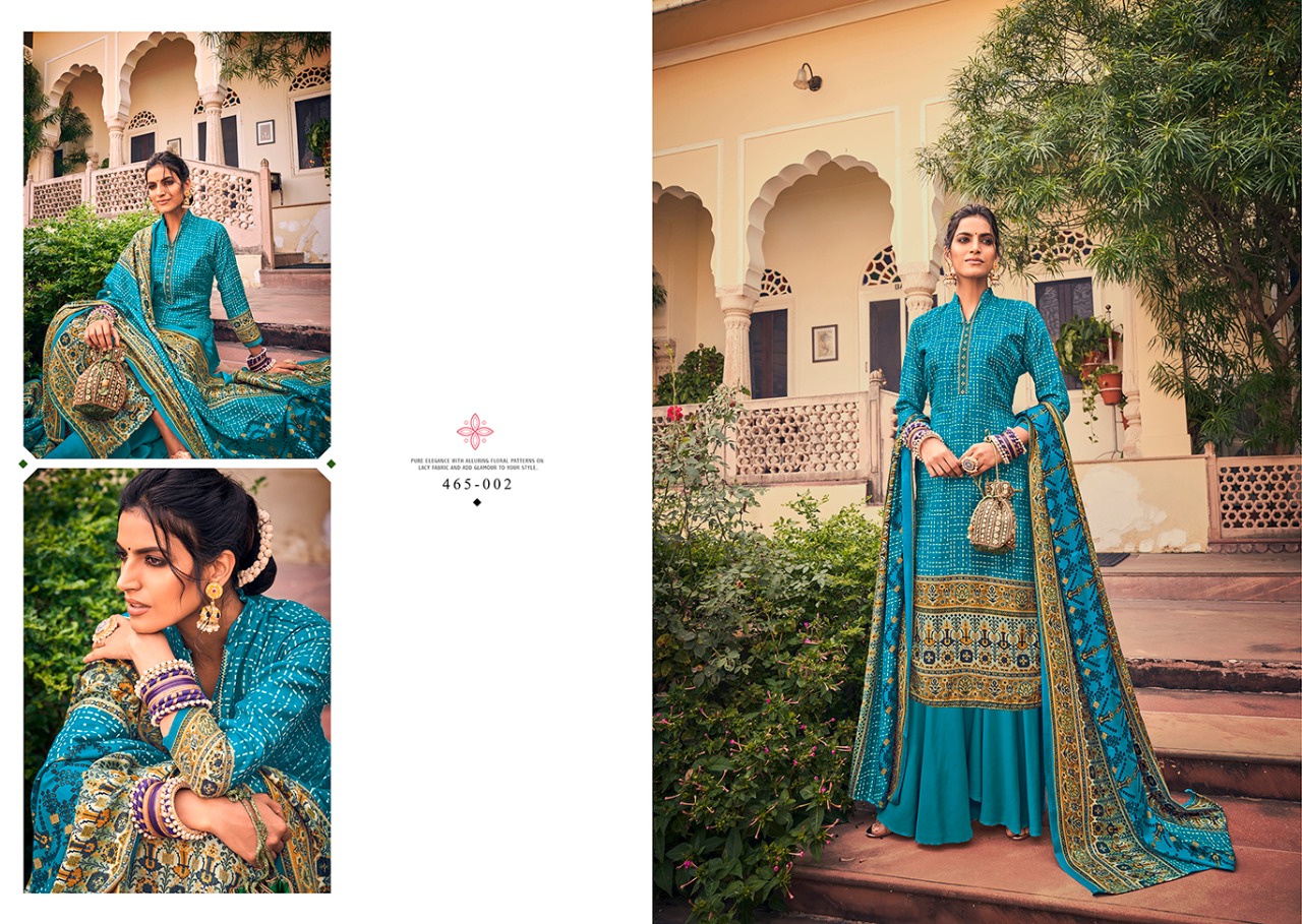 belliza designer studio aura pashmina exclusive print salwar suit catalog