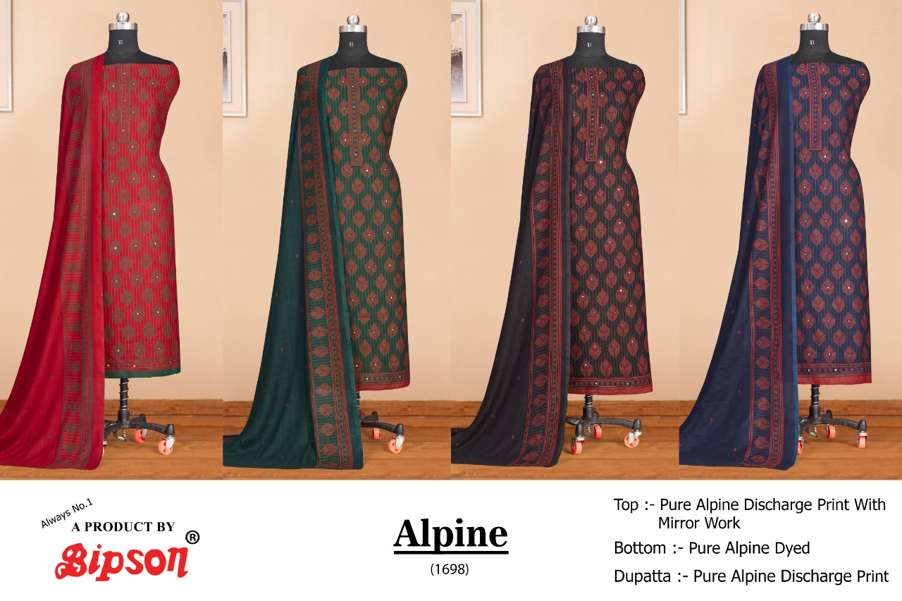 bipson alpine 1698 alpine exclusive print salwar suit catalog