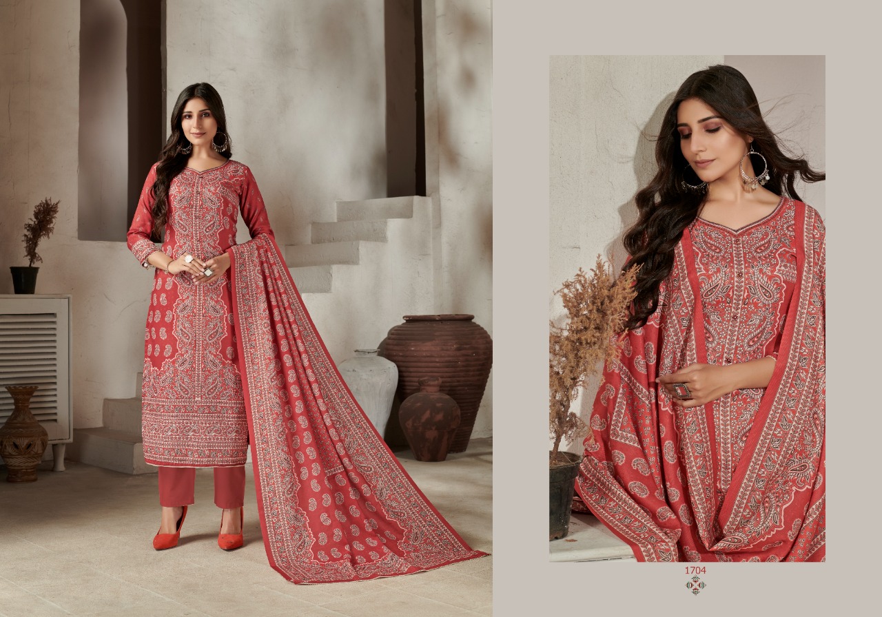 bipson kashmiri queen 1701 1704 Wolleen Pashmina astonising look salwar suit catalog