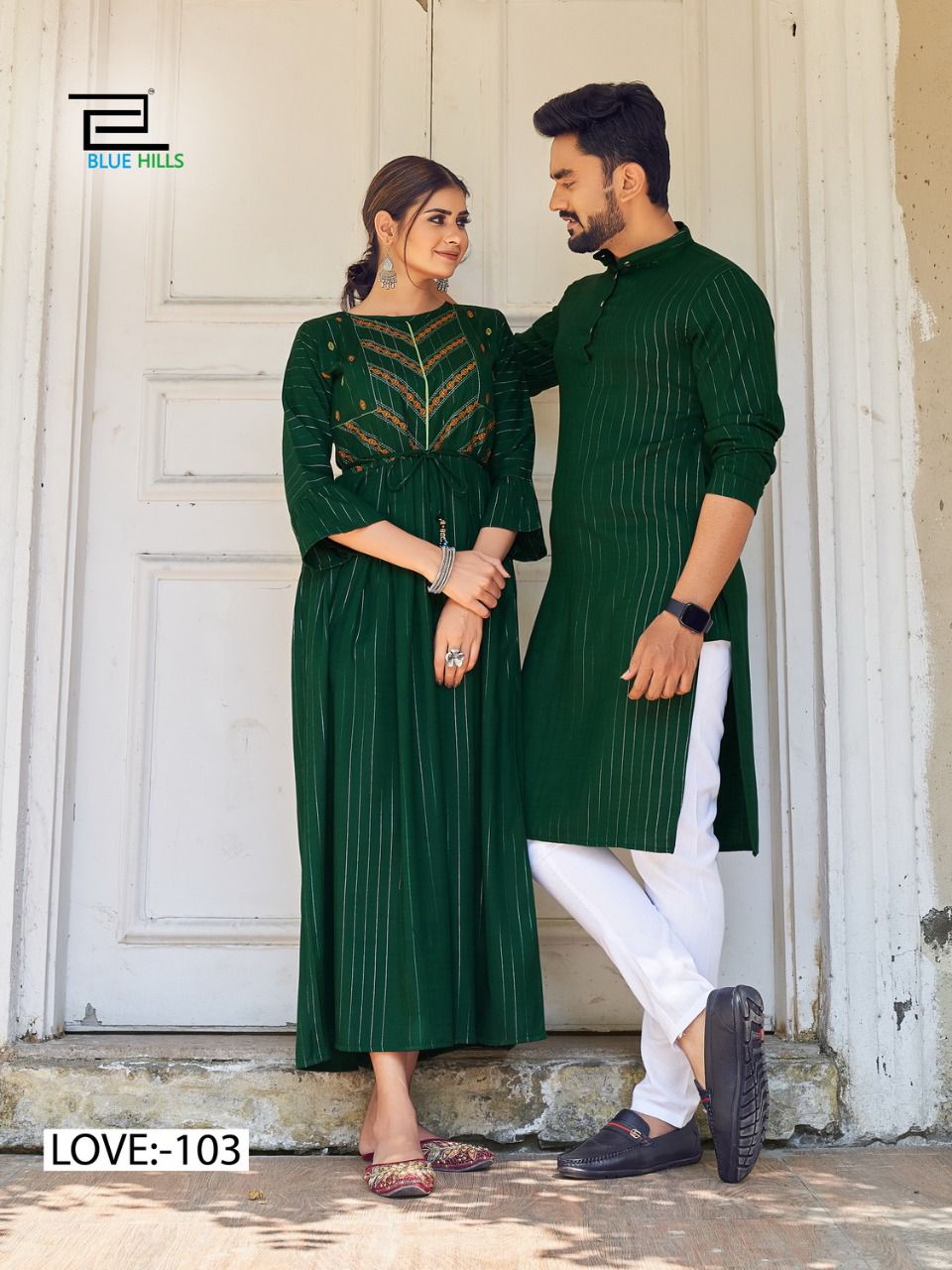 blue hills love aaj kal rayon elegant kurti with men kurta catalog