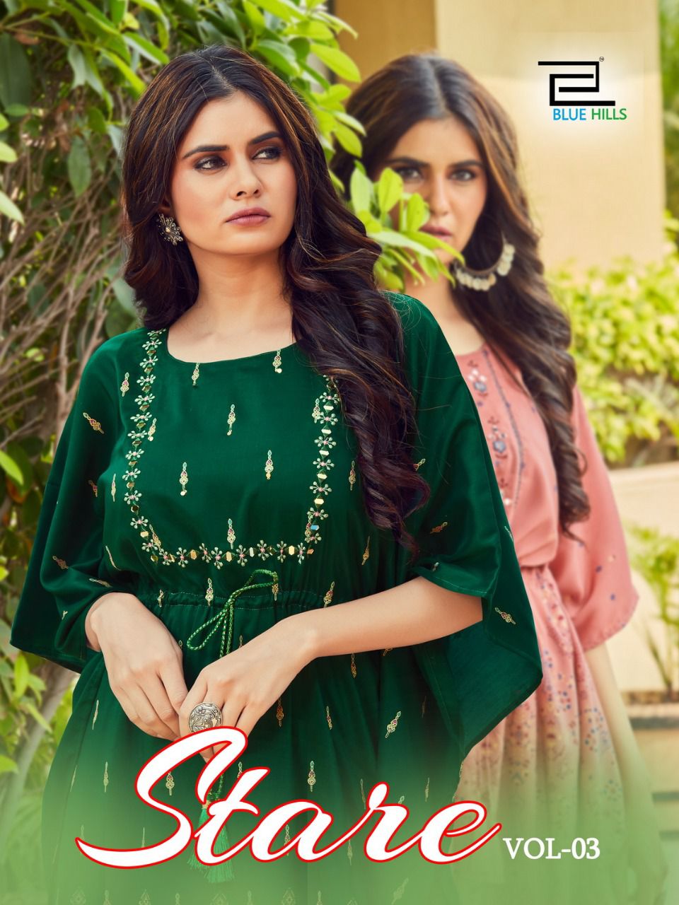 blue hills stare vol 3 silk kaftan elegant kurti catalog