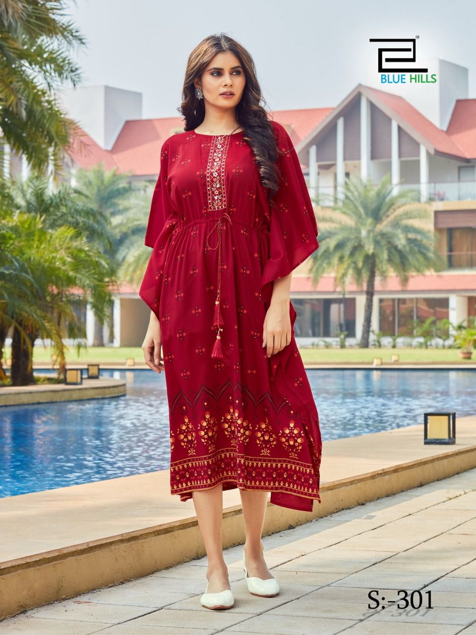 blue hills stare vol 3 silk kaftan elegant kurti catalog