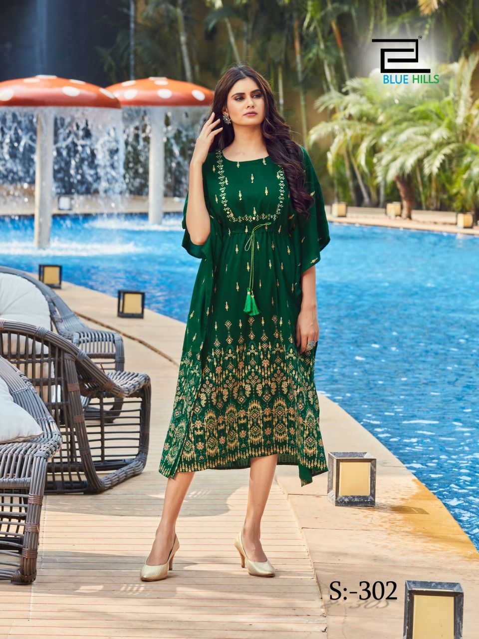 blue hills stare vol 3 silk kaftan elegant kurti catalog