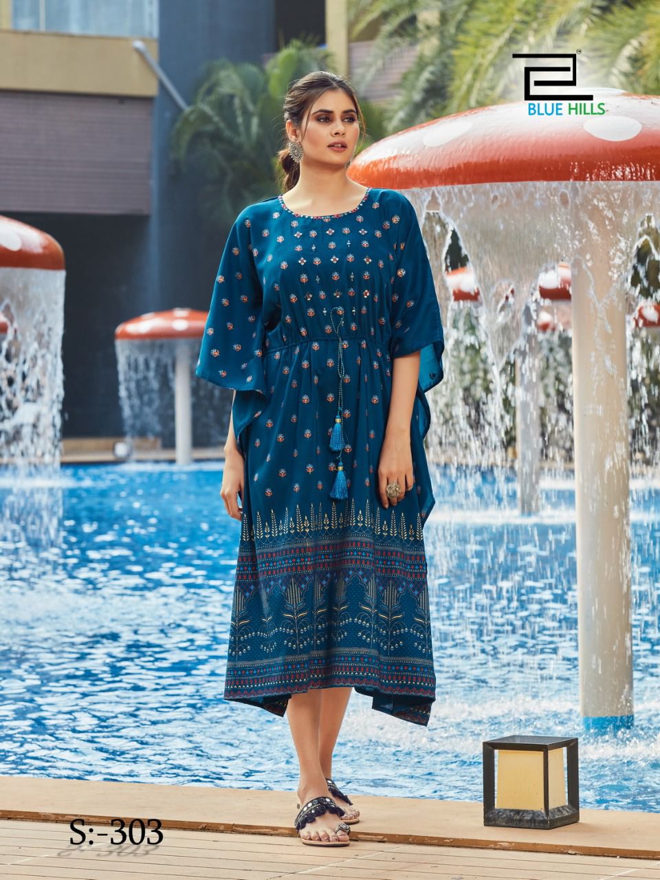 blue hills stare vol 3 silk kaftan elegant kurti catalog