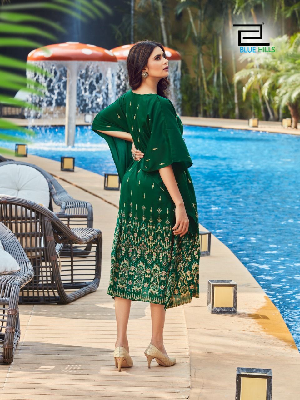 blue hills stare vol 3 silk kaftan elegant kurti catalog