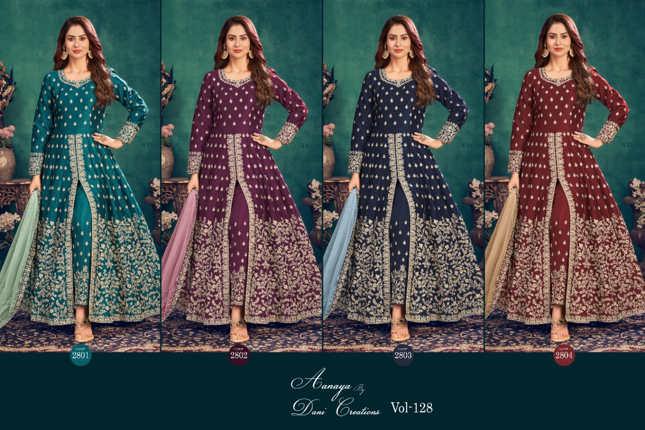 dani aanaya 2800 series vol 128 art silk regal look salwar suit catalog