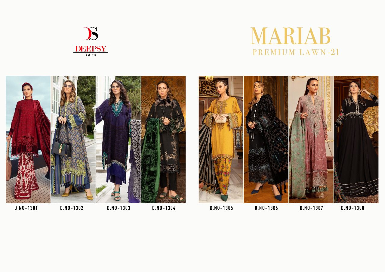 deepsy suit Mariab premium lawn 21 cotton catchy look salwar suit with cotton mal maldupatta catalog