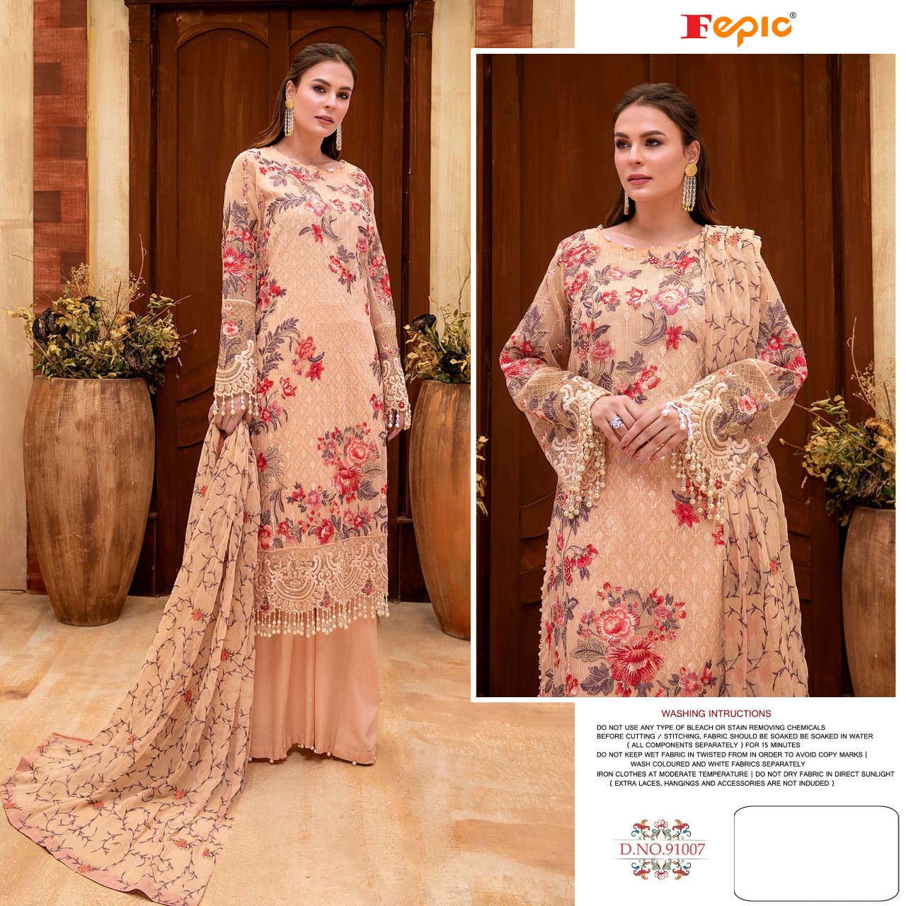 fepic rosemeen 91007 georgette decent look salwar suit catalog