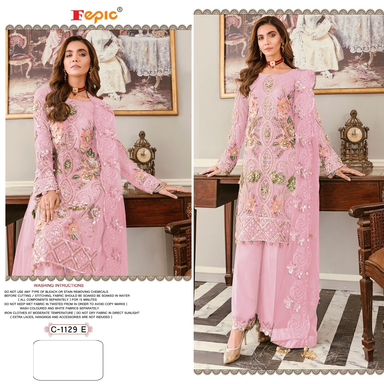 FEPIC Rosemeen C 1129 E Salwar Kameez Net embroidery Singles