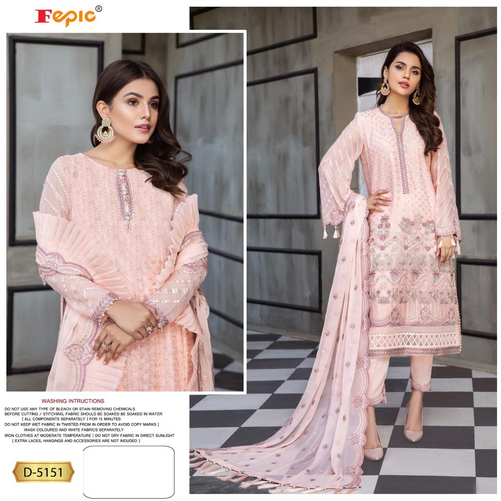 fepic rosemeen D 5151 3 PC SET georgette regal look salwar suit Catalo