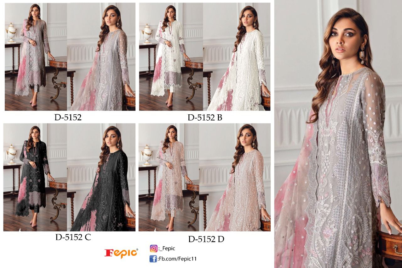 fepic rosemeen d 5152 georgette catchy look salwar suit catalog