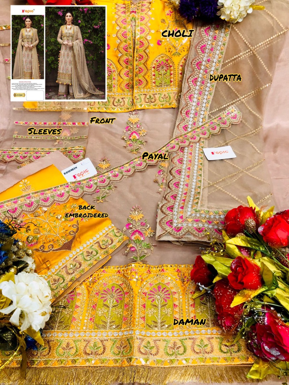 fepic rosemeen d 5164 net catchy look salwar suit single