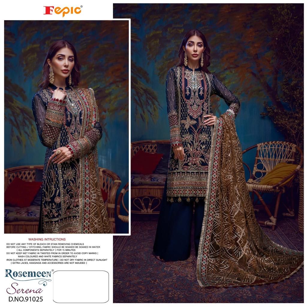 fepic rosemeen 91025 georgette regal look salwar suit single